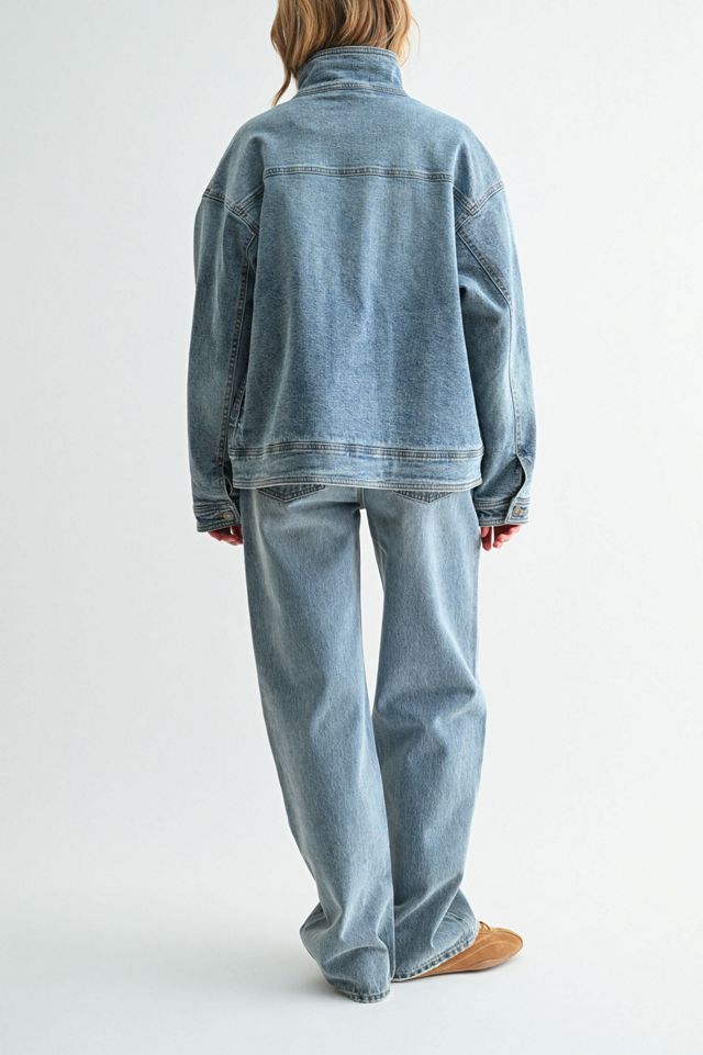 Jemina Denim The Heritage Heavyweight Oversized Mock-Neck Denim Jacket #4
