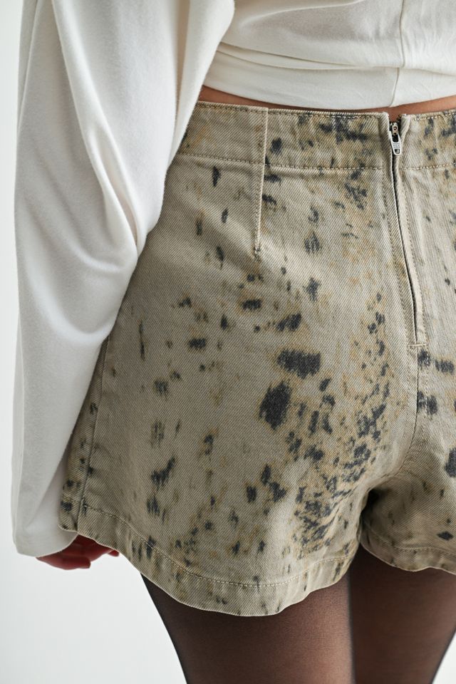 Jemina Denim High-Rise Printed Leopard Denim Skort #3