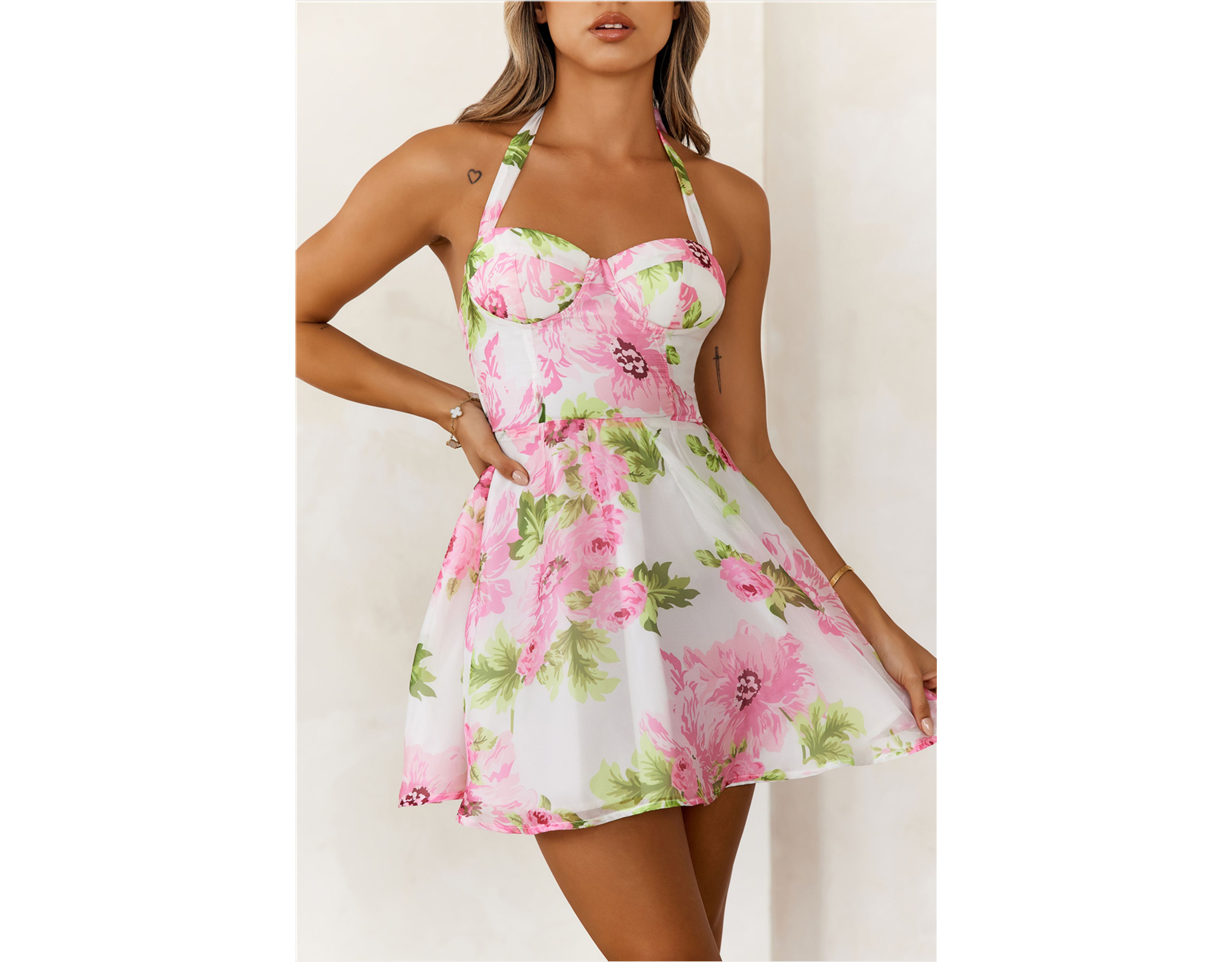 Hello Molly Flower Markets Halter Mini Dress