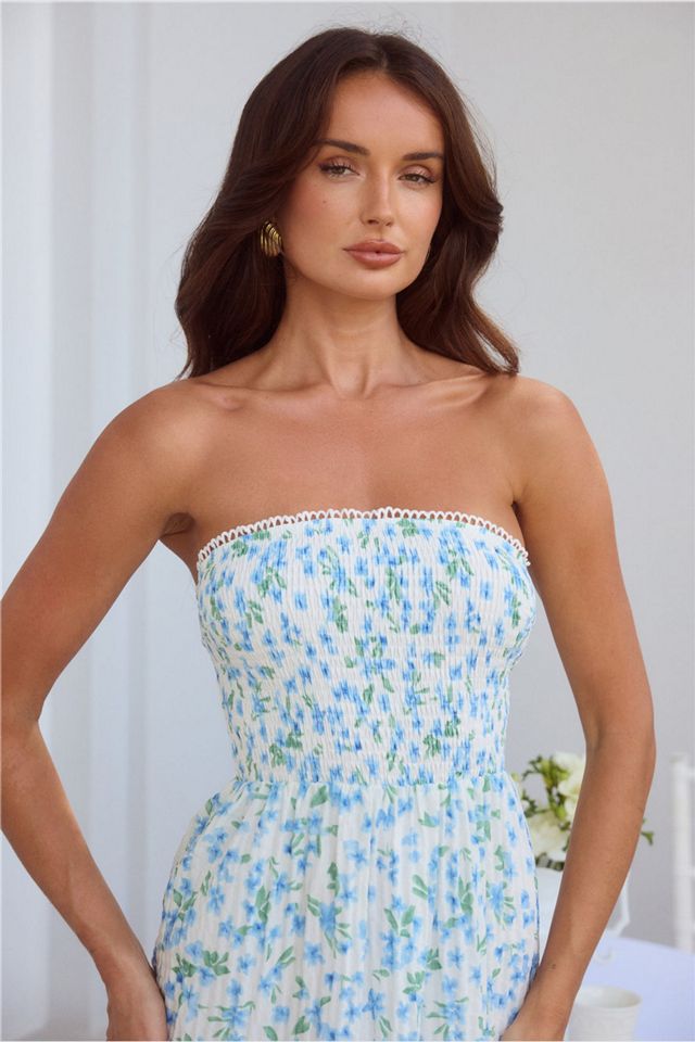 Hello Molly Under Palm Trees Strapless Midi Dress #2