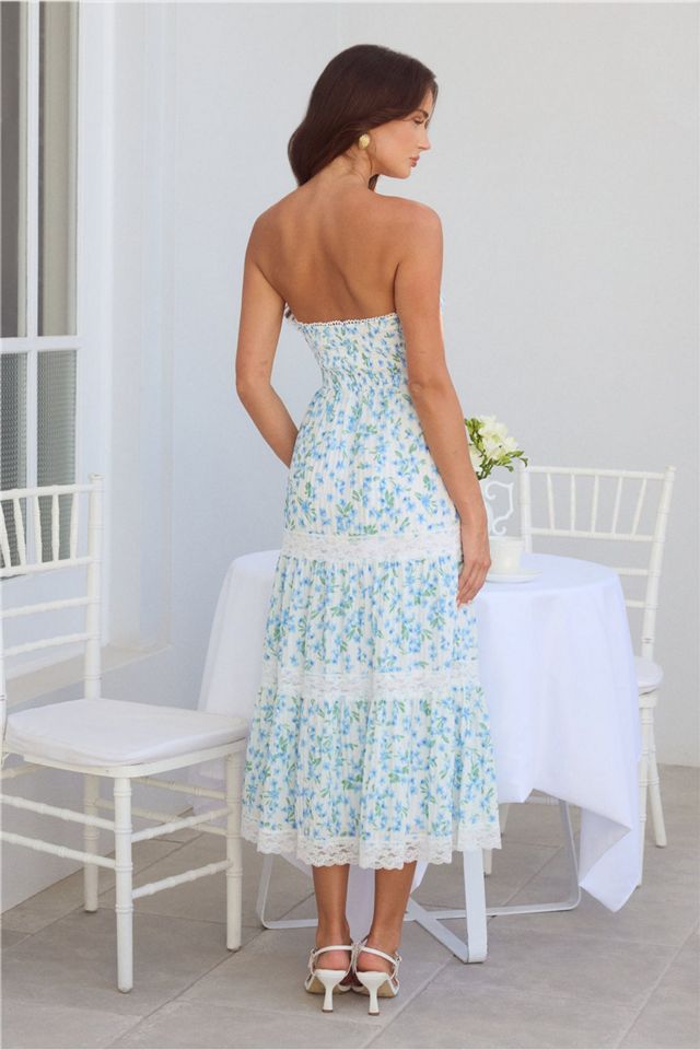 Hello Molly Under Palm Trees Strapless Midi Dress #4
