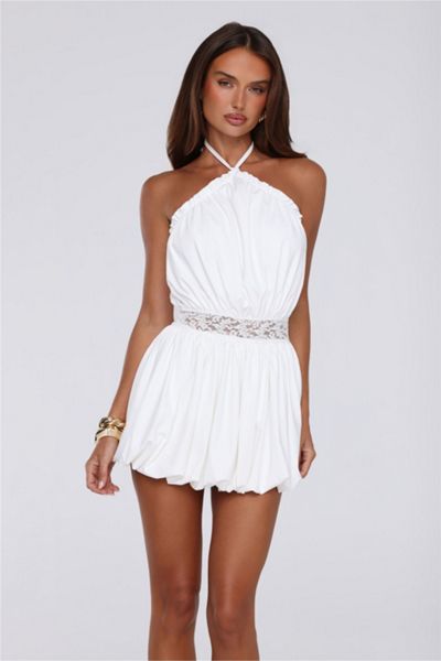 Hello Molly Golden Girl Hours Halter Mini Dress