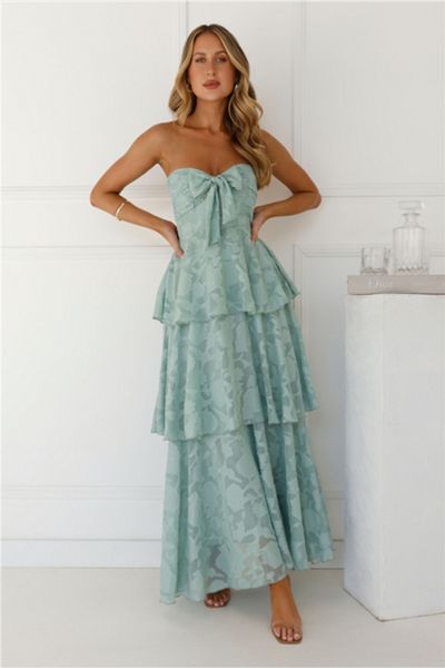Hello Molly Whimsy In Wonderland Strapless Maxi Dress