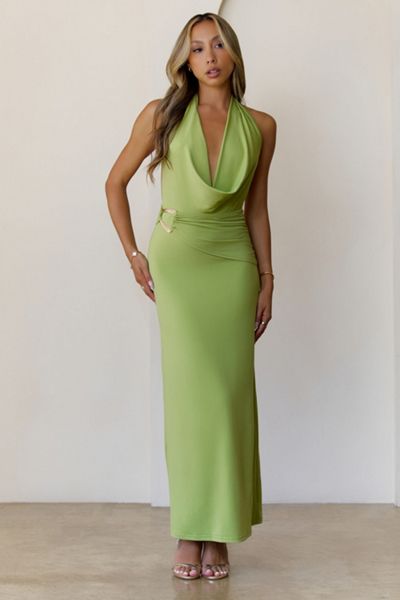 Hello Molly Silk Essence Halter Maxi Dress