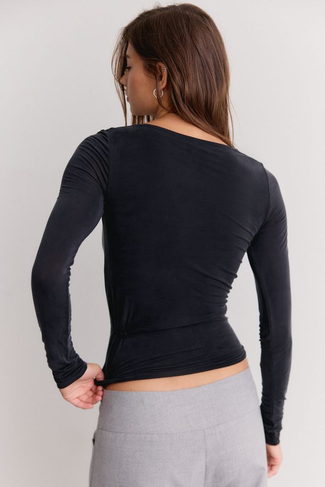 Peachy Den Kylie Slash Neck Long Sleeve Top #3