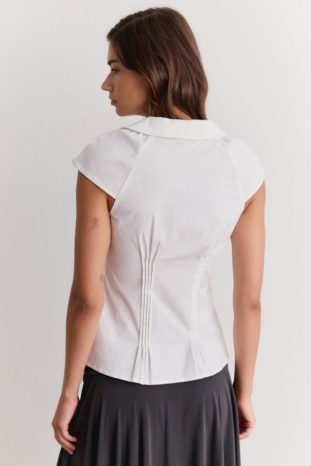 Peachy Den Missy Asymmetric Button-Down Blouse #3