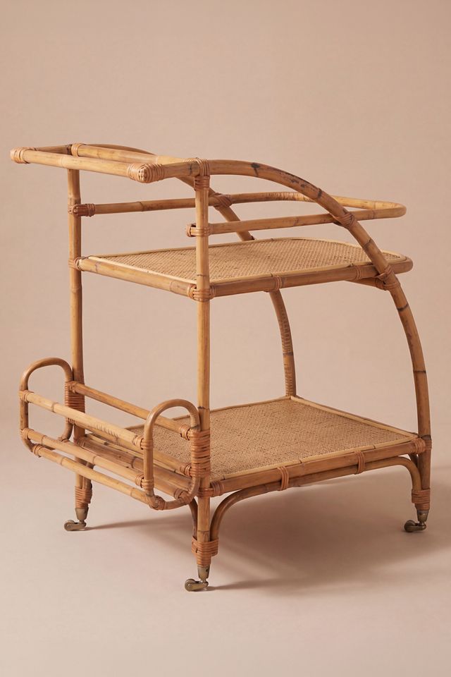 Trinity 2-Tier Rattan Bar Cart #1