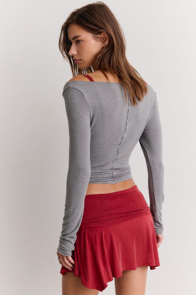 Peachy Den Kylie Ruched Asymmetric Mini Skort #5