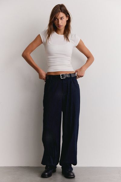 Peachy Den Bardot Tailored Low-Rise Baggy Pants