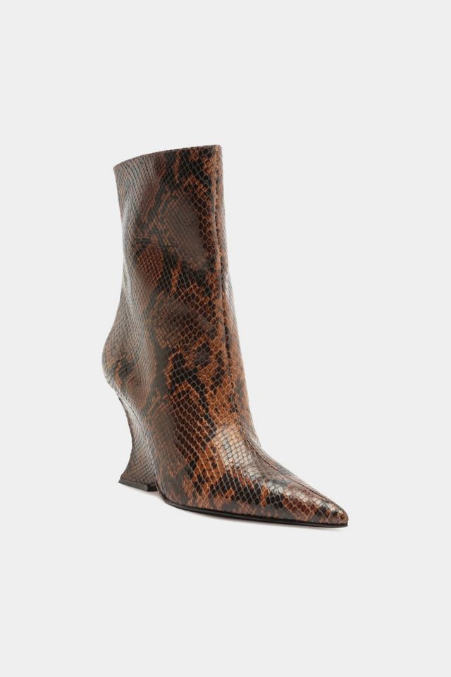 Schutz Siena Snake Print Booties #1