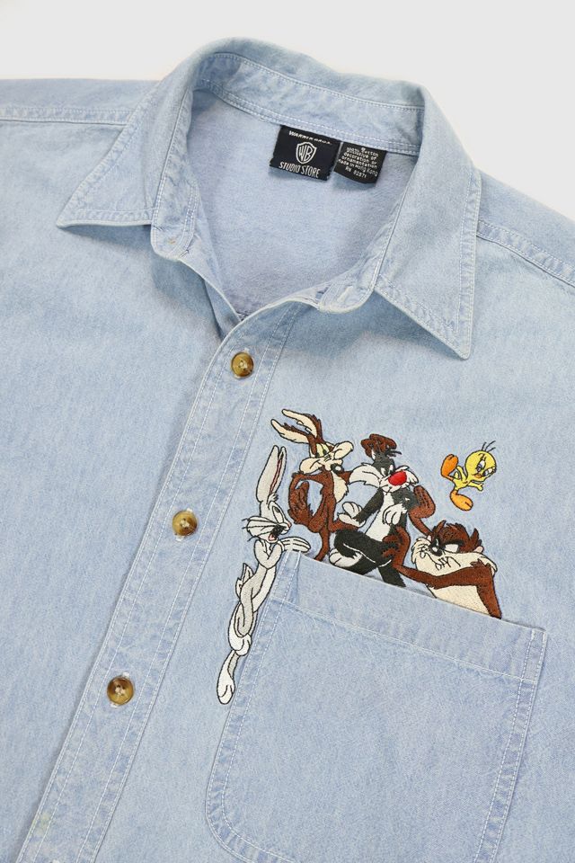 Vintage Looney Tunes Button-Down Shirt #1