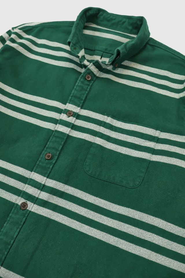 Vintage Striped Flannel Button-Down Shirt #1