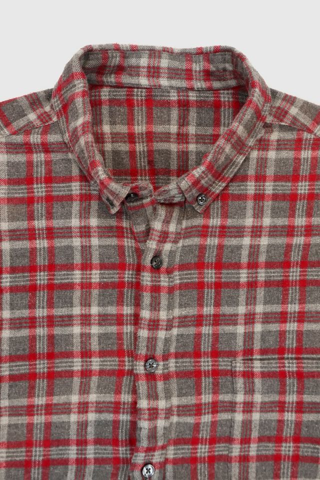 Vintage Plaid Flannel Button-Down Shirt #3