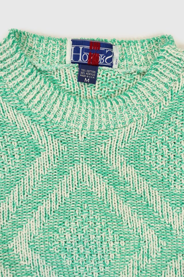 Vintage Mint Green Knit Sweater #4