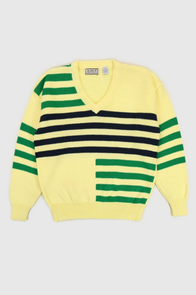 Vintage Striped V-Neck Sweater | Urban Outfitters