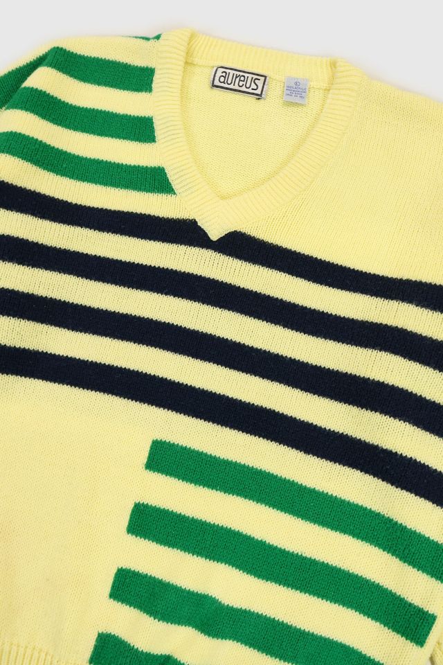 Vintage Striped V-Neck Sweater #2