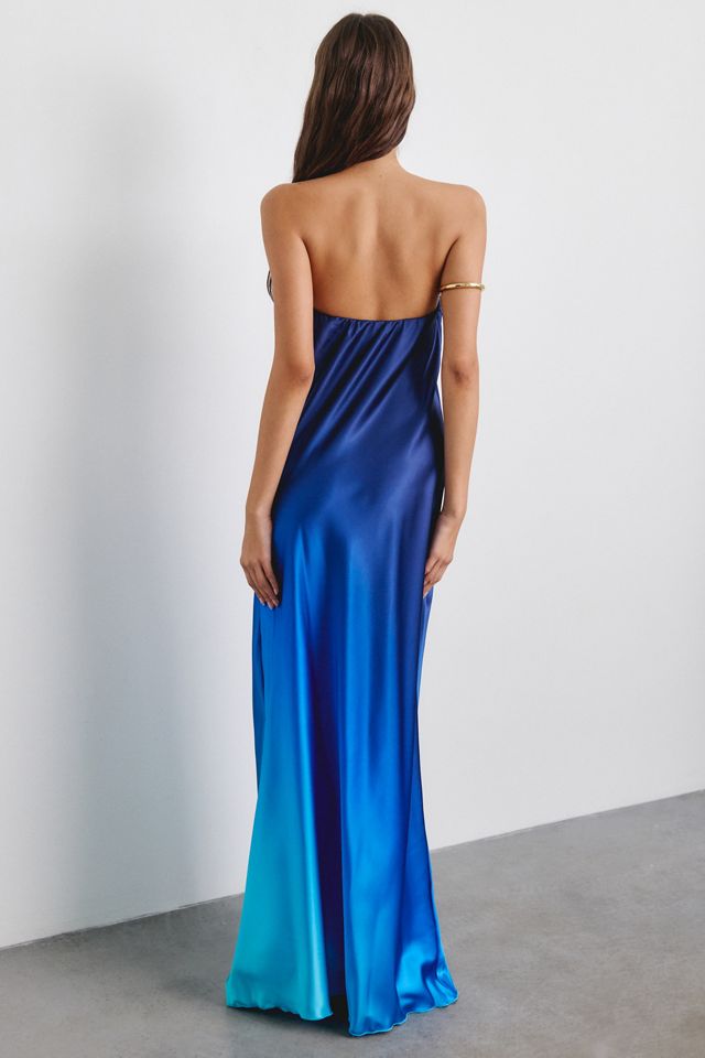 UO Celestial Ombre Satin Strapless Maxi Dress #2