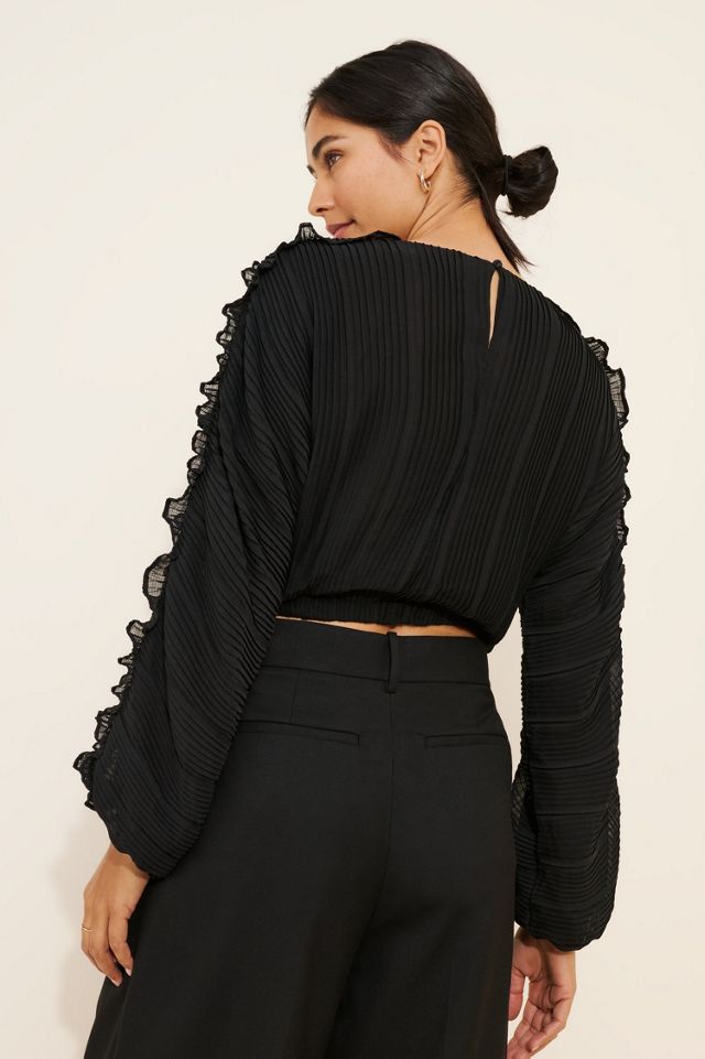 Endless Rose Plisse Long Sleeve Blouse #1