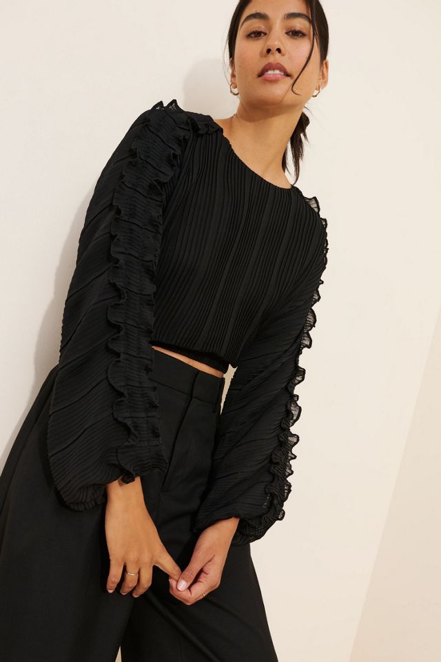 Endless Rose Plisse Long Sleeve Blouse #2