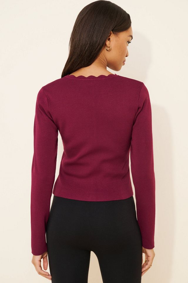 Endless Rose Scalloped Accent Cardigan #1