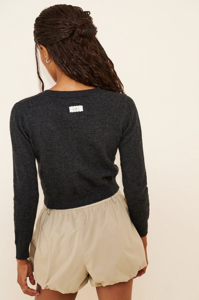 Cubic Lace Trim Placket Cardigan #1