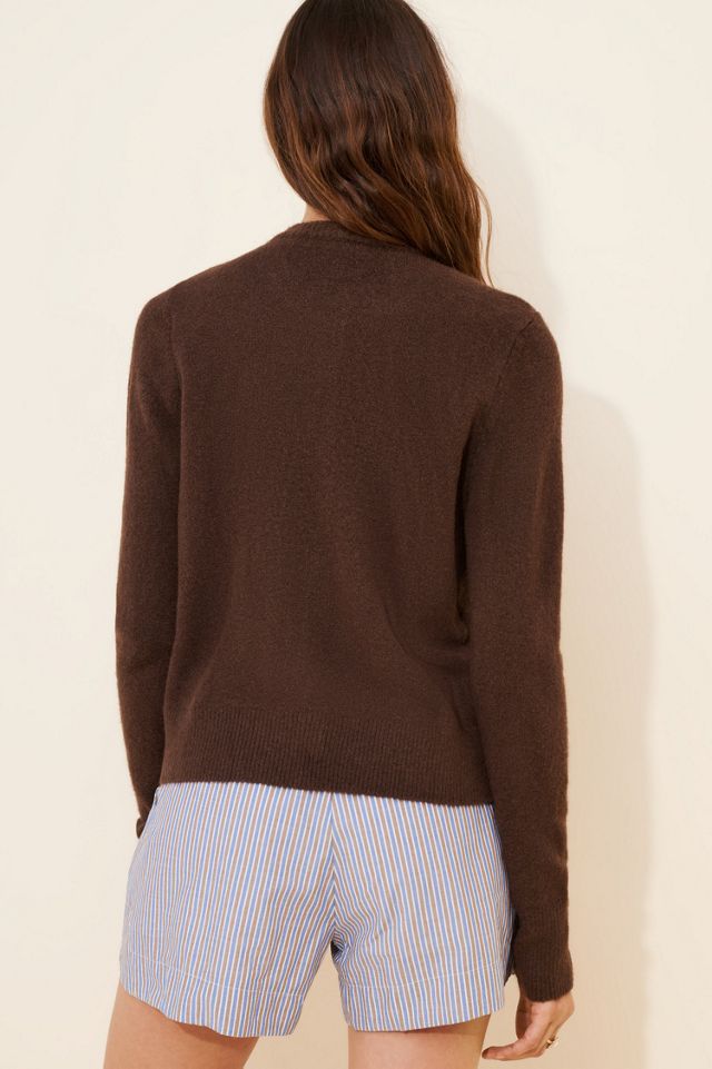 Cubic Crewneck Knit Button Up Twofer Cardigan #1