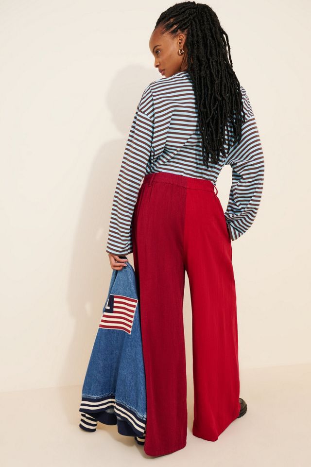 Fashion Brand Company 2 Tone Thick Linen Blend Wide Leg Pant #1