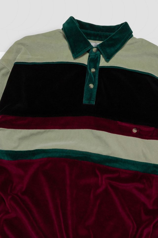 Vintage Velour Collared Long Sleeve Shirt #2