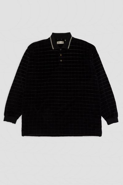 Vintage Velvet Collared Long Sleeve Shirt