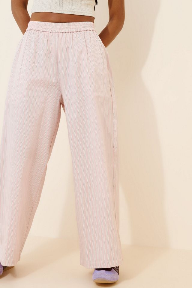 Cubic Pleated Striped Wide Leg Pants #3