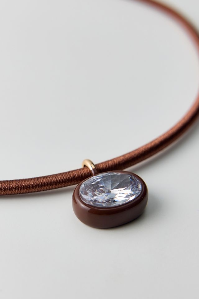 Collier ras-de-cou en cristal brun chocolat Lindsey de BaubleBar #1