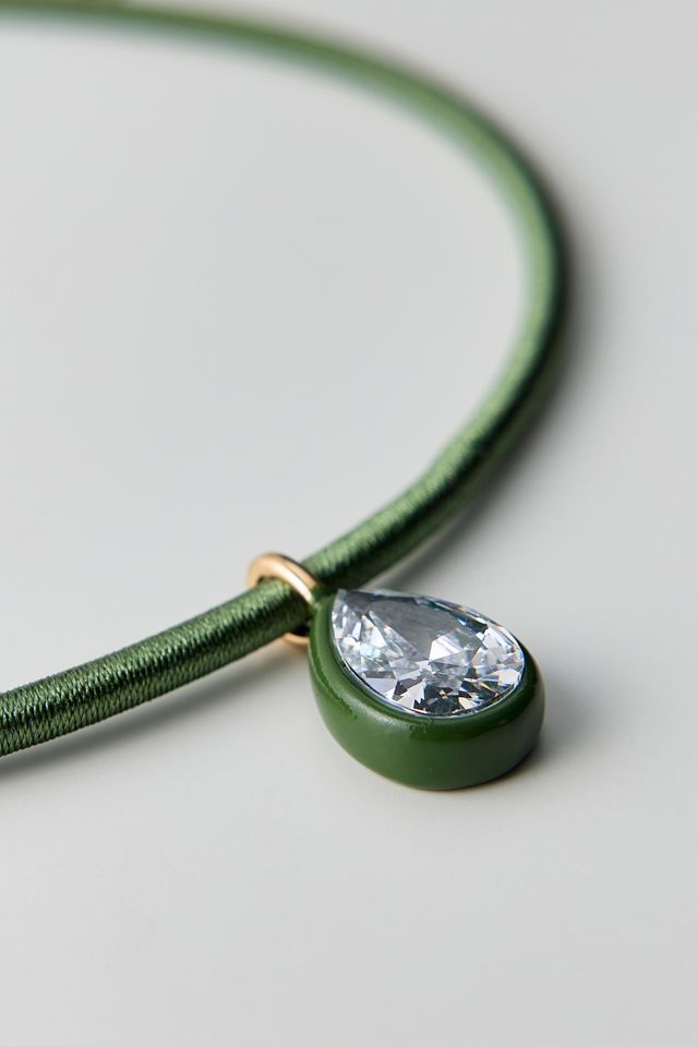 Collier ras-de-cou en cristal Lindsey vert olive BaubleBar #1