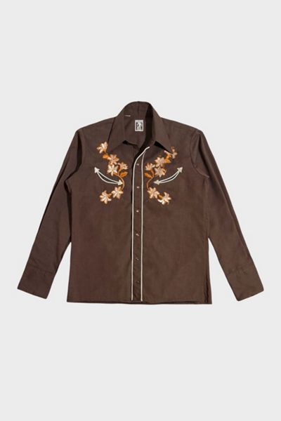 Vintage 1970's Embroidered Pearl Snap Western Shirt