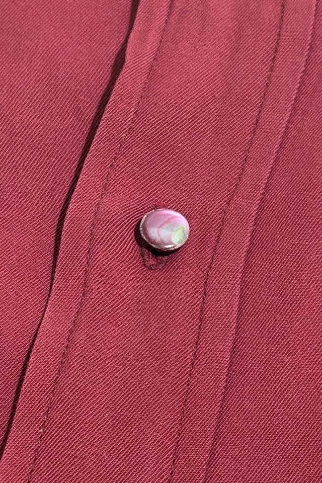Vintage 1940's Worn Chainstitched Pearl Button Western Shirt #3