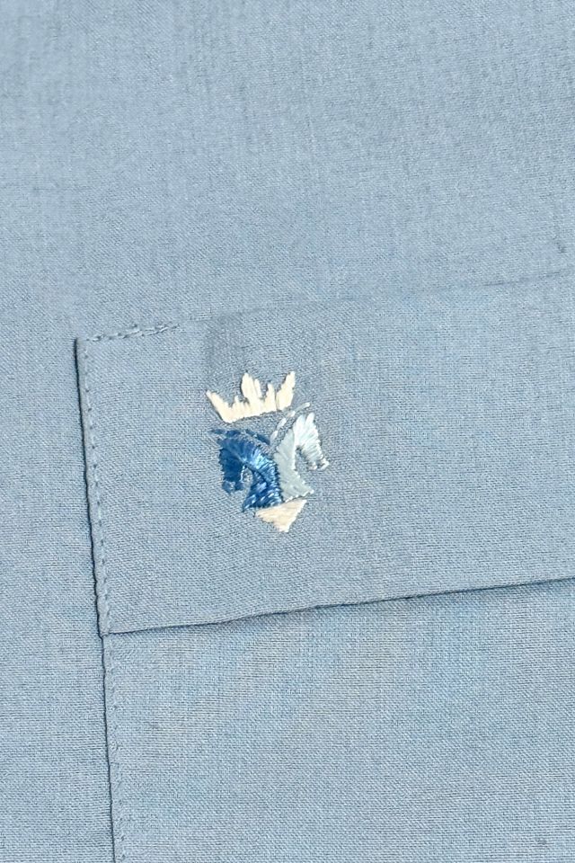 Vintage 1960's Embroidered Crest Collar Shirt #2