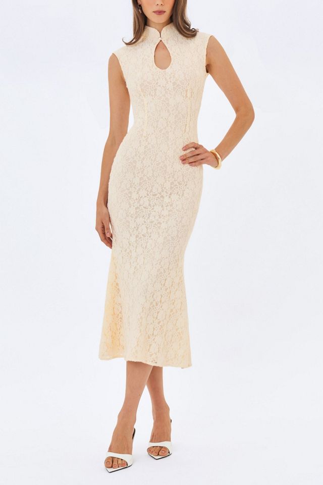 Miss Circle Garcelle Brushed Lace Keyhole Mermaid Midi Dress #2