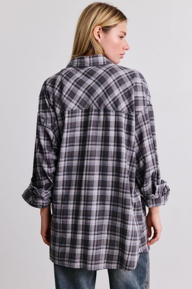 Lioness Clarity Oversized Flannel Shirt #3