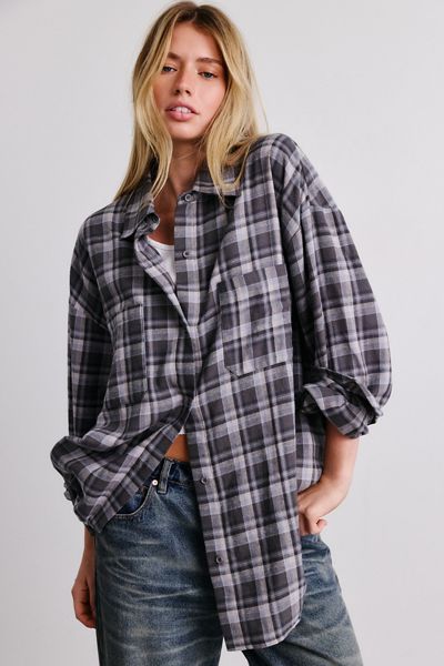 Lioness Clarity Oversized Flannel Shirt