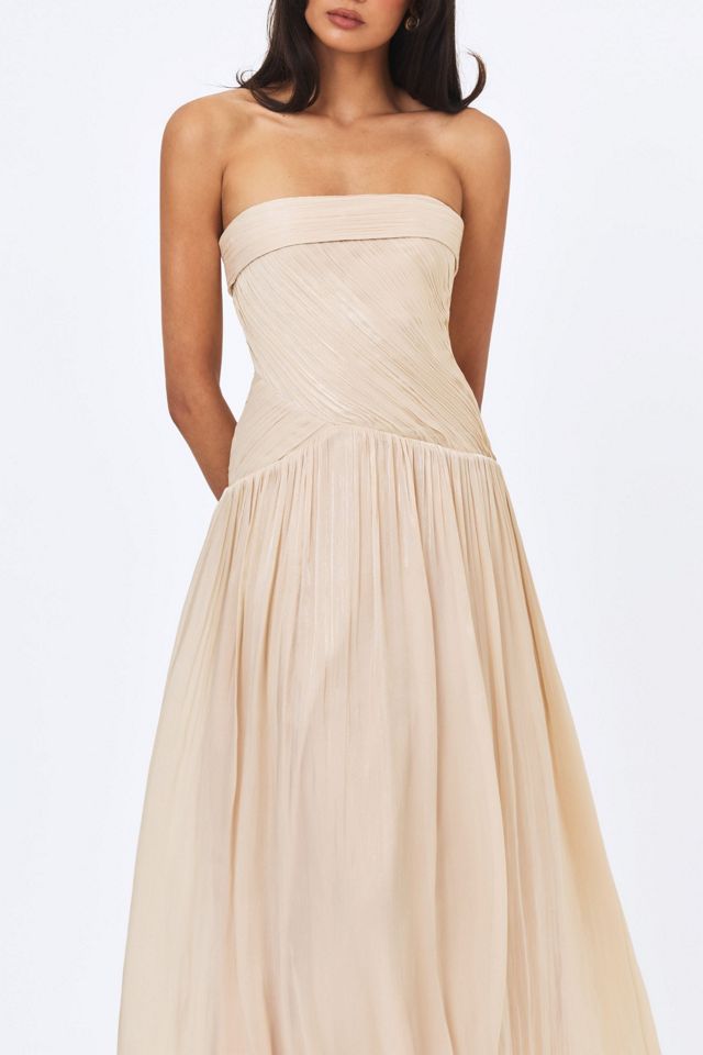 Miss Circle Olivine Crystal Organza Strapless Maxi Dress #2