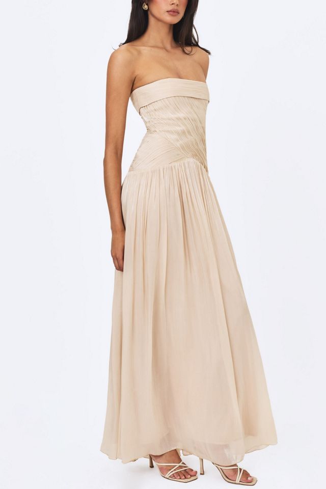 Miss Circle Olivine Crystal Organza Strapless Maxi Dress #3