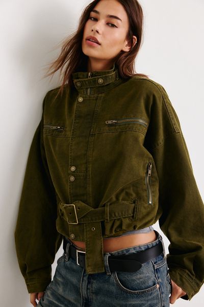 Veste utilitaire Rinata à col entonnoir avec ceinture Lioness