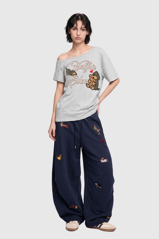 Aelfric Eden Dachshund Off-The-Shoulder Tee #1