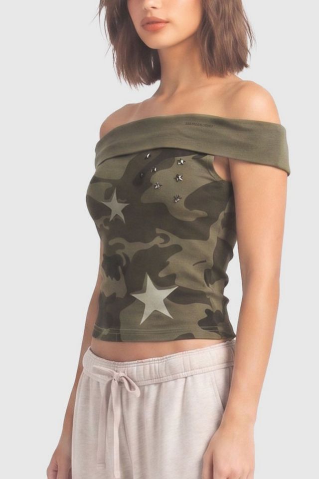Aelfric Eden Studded Off-The-Shoulder Top #1