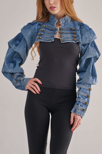 Azalea Wang Merryn Military Cropped Jacket
