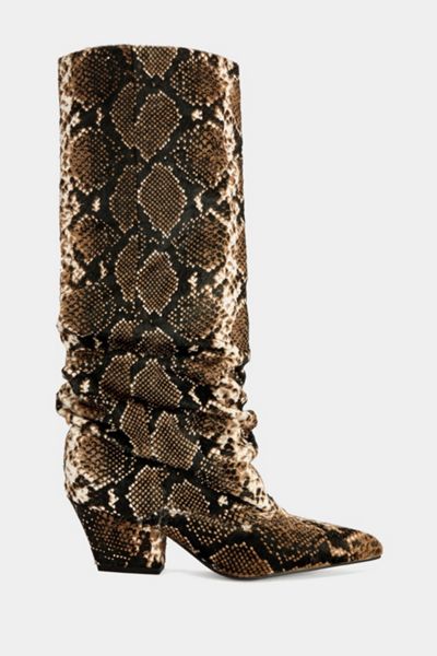 Azalea Wang Francoise Snake Print Block Boot