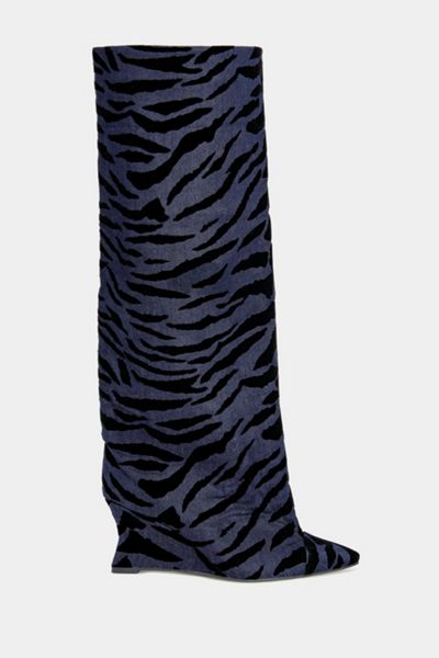 Azalea Wang Kenya Animal Print Wedge Boot
