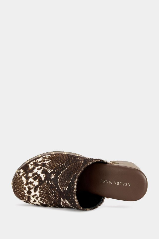 Azalea Wang Picard Snake Print Heeled Clog #3