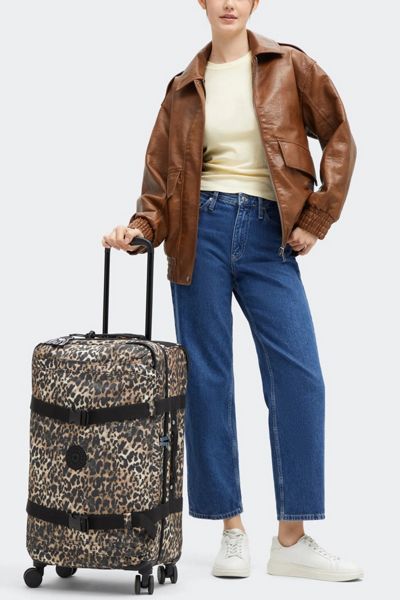 Kipling Spontaneous Leopard Rolling Luggage Suitcase