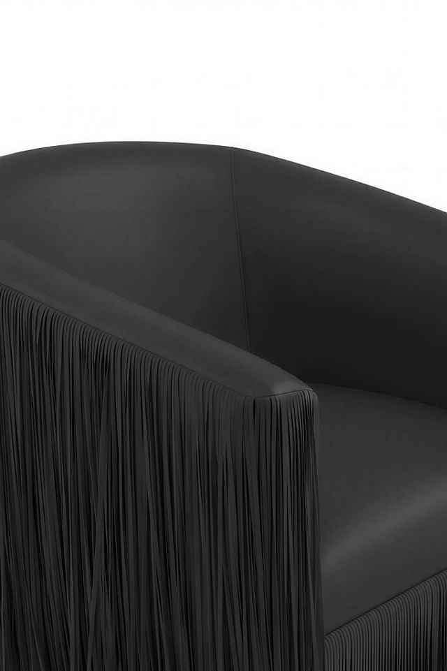 TOV Furniture Shaggy Vegan Leather Swivel Chair #1