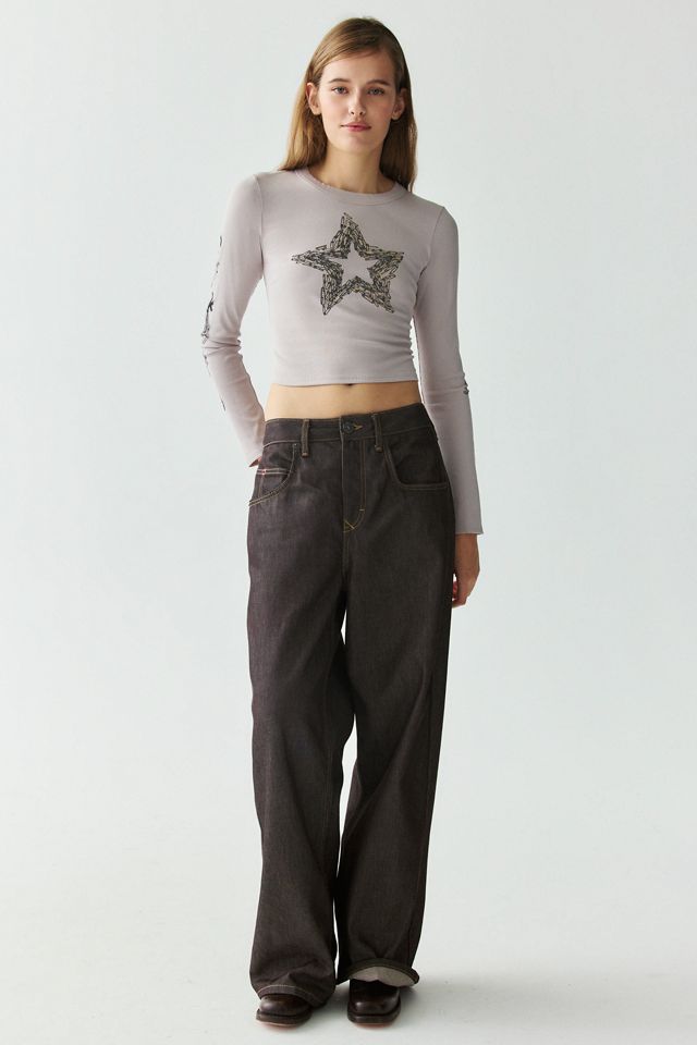 Tattoo Star Graphic Long Sleeve Baby Tee #2